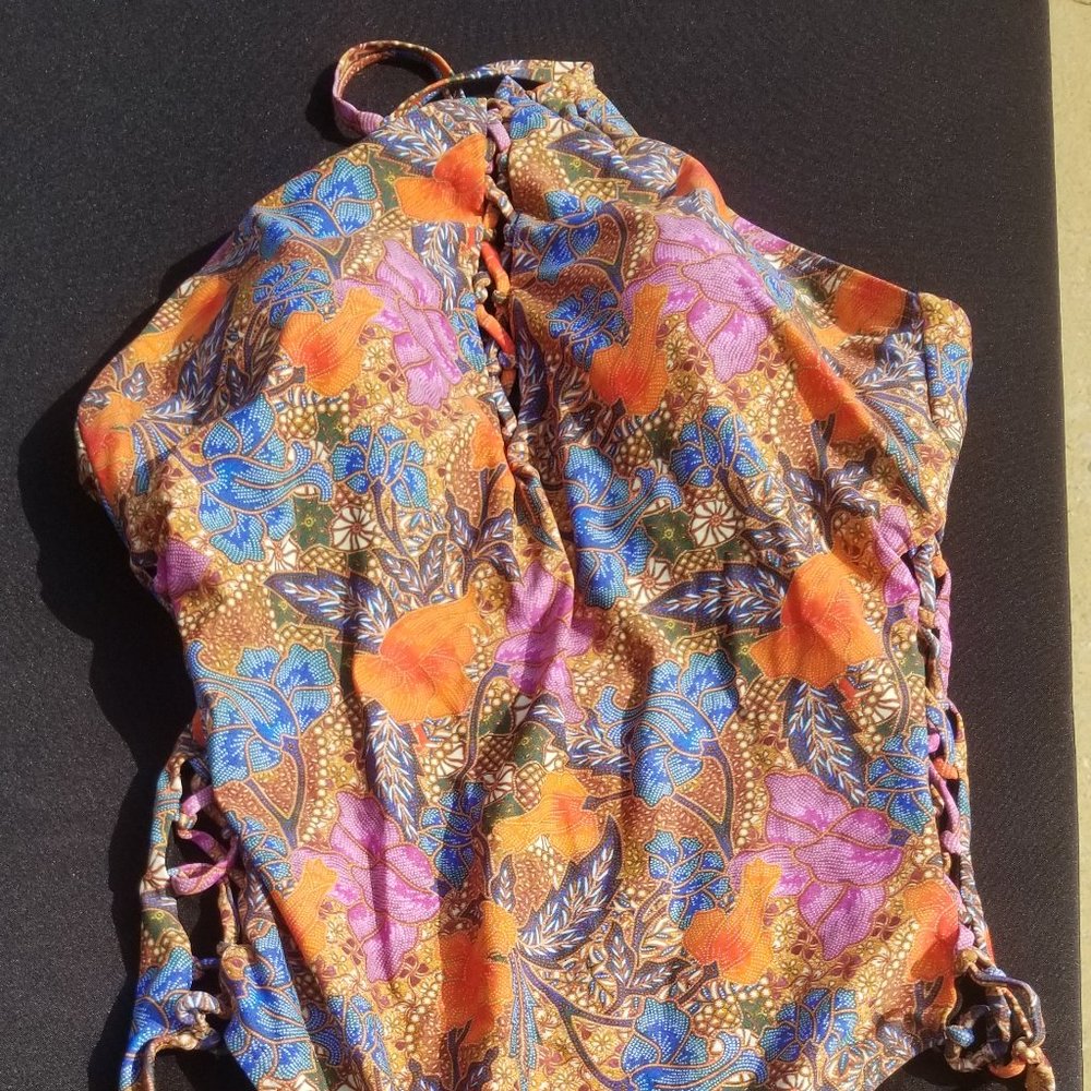 Swimsuits for All Floral Print Halter one piece